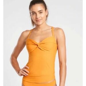 Athleta Tankini Swimsuit 36D/DD & M Abyssinian Yellow